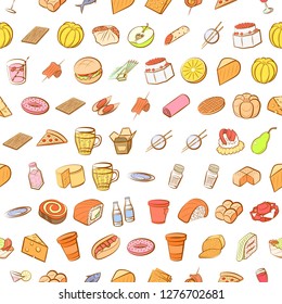 Various images set. Background for printing, design, web. Usable as icons. Seamless. Colored.