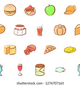 Various images set. Background for printing, design, web. Usable as icons. Seamless. Colored.