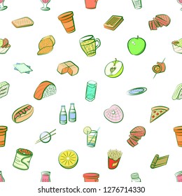 Various images set. Background for printing, design, web. Usable as icons. Seamless. Colored.