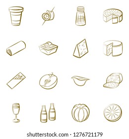 Various images set. Background for printing, design, web. Usable as icons. Binary color.