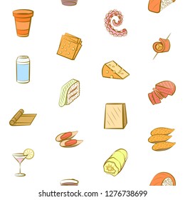 Various images set. Background for printing, design, web. Usable as icons. Seamless. Colored.
