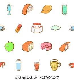 Various images set. Background for printing, design, web. Usable as icons. Seamless. Colored.