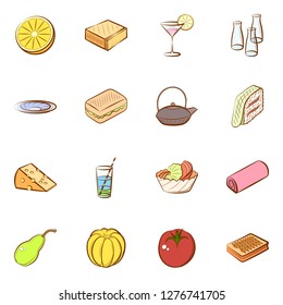 Various images set. Background for printing, design, web. Usable as icons. Colored.