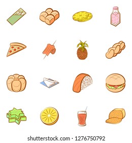Various images set. Background for printing, design, web. Usable as icons. Colored.