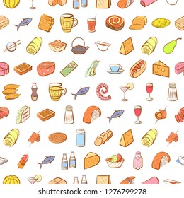 Various images set. Background for printing, design, web. Usable as icons. Seamless. Colored.