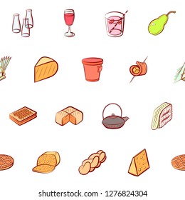 Various images set. Background for printing, design, web. Usable as icons. Seamless. Colored.