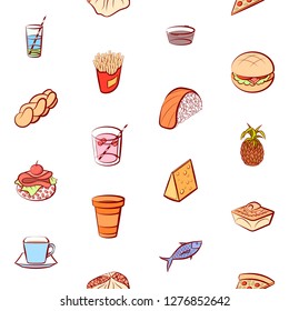 Various images set. Background for printing, design, web. Usable as icons. Seamless. Colored.