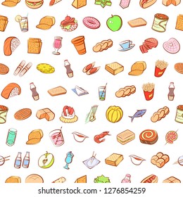 Various images set. Background for printing, design, web. Usable as icons. Seamless. Colored.