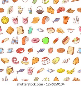 Various images set. Background for printing, design, web. Usable as icons. Seamless. Colored.