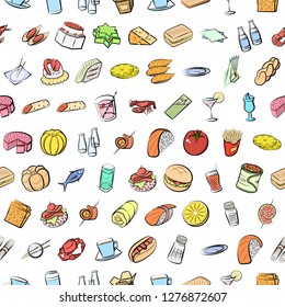 Various images set. Background for printing, design, web. Usable as icons. Seamless. Colored.