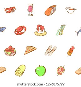 Various images set. Background for printing, design, web. Usable as icons. Seamless. Colored.