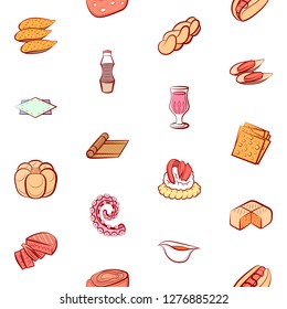 Various images set. Background for printing, design, web. Usable as icons. Seamless. Colored.