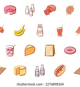 Various images set. Background for printing, design, web. Usable as icons. Seamless. Colored.