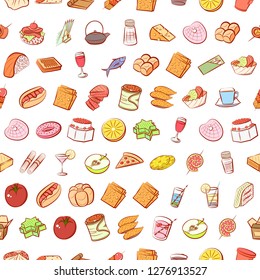 Various images set. Background for printing, design, web. Usable as icons. Seamless. Colored.