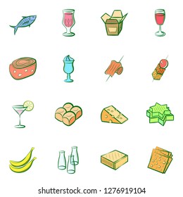 Various images set. Background for printing, design, web. Usable as icons. Colored.
