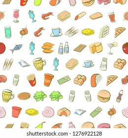 Various images set. Background for printing, design, web. Usable as icons. Seamless. Colored.