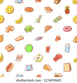 Various images set. Background for printing, design, web. Usable as icons. Seamless. Colored.