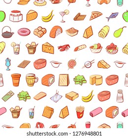 Various images set. Background for printing, design, web. Usable as icons. Seamless. Colored.