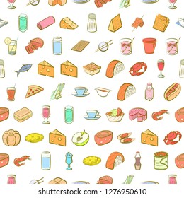 Various images set. Background for printing, design, web. Usable as icons. Seamless. Colored.