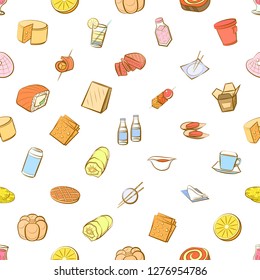Various images set. Background for printing, design, web. Usable as icons. Seamless. Colored.