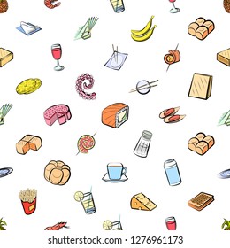 Various images set. Background for printing, design, web. Usable as icons. Seamless. Colored.
