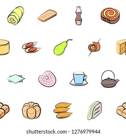 Various images set. Background for printing, design, web. Usable as icons. Seamless. Colored.