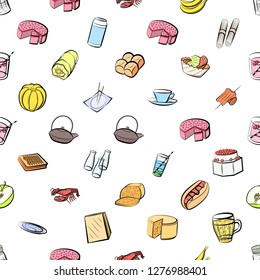 Various images set. Background for printing, design, web. Usable as icons. Seamless. Colored.