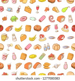 Various images set. Background for printing, design, web. Usable as icons. Seamless. Colored.