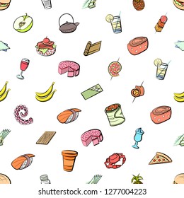 Various images set. Background for printing, design, web. Usable as icons. Seamless. Colored.
