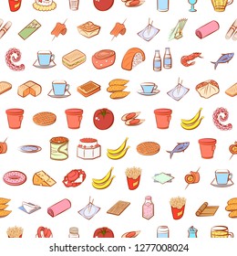 Various images set. Background for printing, design, web. Usable as icons. Seamless. Colored.