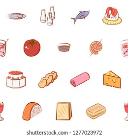 Various images set. Background for printing, design, web. Usable as icons. Seamless. Colored.