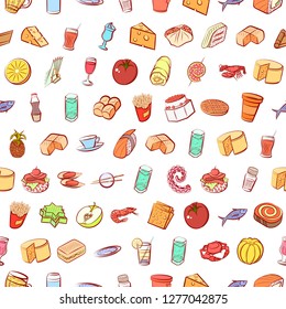 Various images set. Background for printing, design, web. Usable as icons. Seamless. Colored.