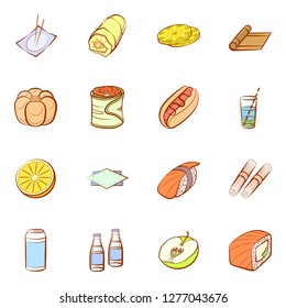 Various images set. Background for printing, design, web. Usable as icons. Colored.