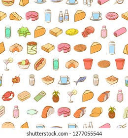 Various images set. Background for printing, design, web. Usable as icons. Seamless. Colored.
