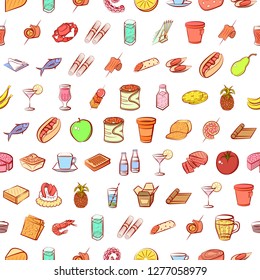 Various images set. Background for printing, design, web. Usable as icons. Seamless. Colored.
