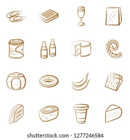 Various images set. Background for printing, design, web. Usable as icons. Binary color.