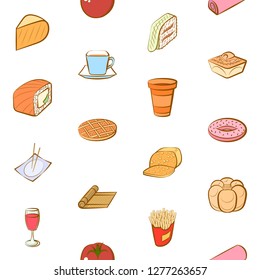 Various images set. Background for printing, design, web. Usable as icons. Seamless. Colored.