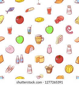 Various images set. Background for printing, design, web. Usable as icons. Seamless. Colored.