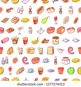 Various images set. Background for printing, design, web. Usable as icons. Seamless. Colored.