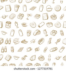 Various images set. Background for printing, design, web. Usable as icons. Seamless. Binary color.
