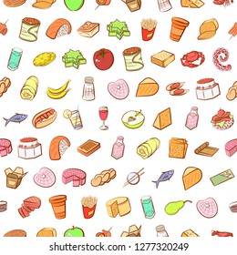Various images set. Background for printing, design, web. Usable as icons. Seamless. Colored.