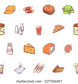 Various images set. Background for printing, design, web. Usable as icons. Seamless. Colored.