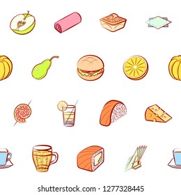 Various images set. Background for printing, design, web. Usable as icons. Seamless. Colored.