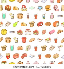 Various images set. Background for printing, design, web. Usable as icons. Seamless. Colored.