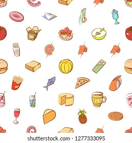 Various images set. Background for printing, design, web. Usable as icons. Seamless. Colored.