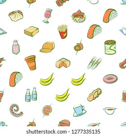Various images set. Background for printing, design, web. Usable as icons. Seamless. Colored.