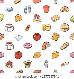 Various images set. Background for printing, design, web. Usable as icons. Seamless. Colored.