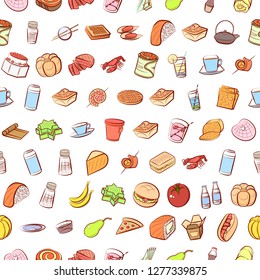 Various images set. Background for printing, design, web. Usable as icons. Seamless. Colored.