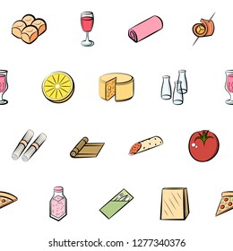 Various images set. Background for printing, design, web. Usable as icons. Seamless. Colored.