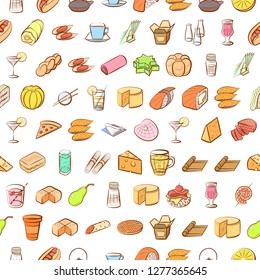 Various images set. Background for printing, design, web. Usable as icons. Seamless. Colored.